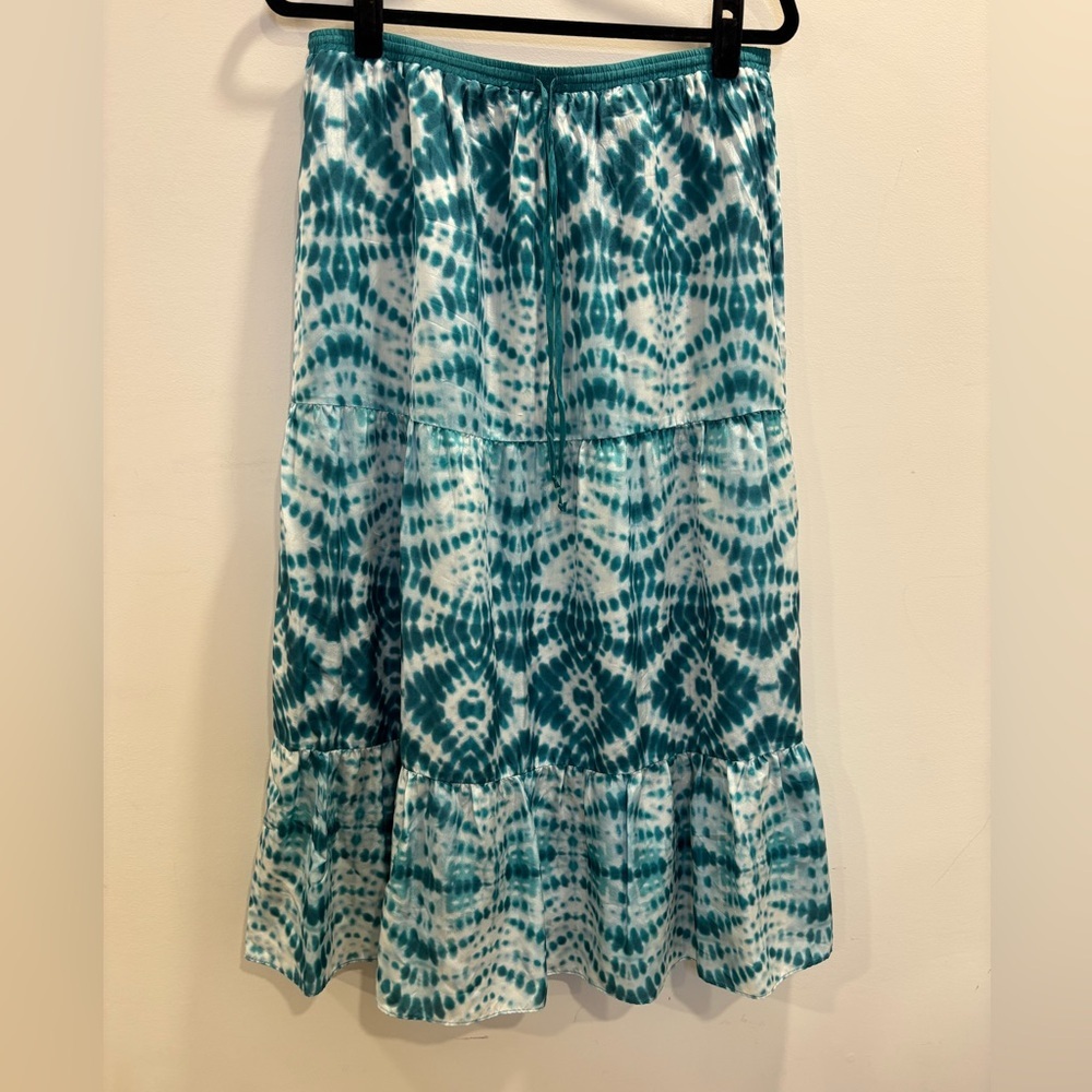 Velvet by Graham and Spencer Silk Kaleidescope Tie-dye Skirt Size Large